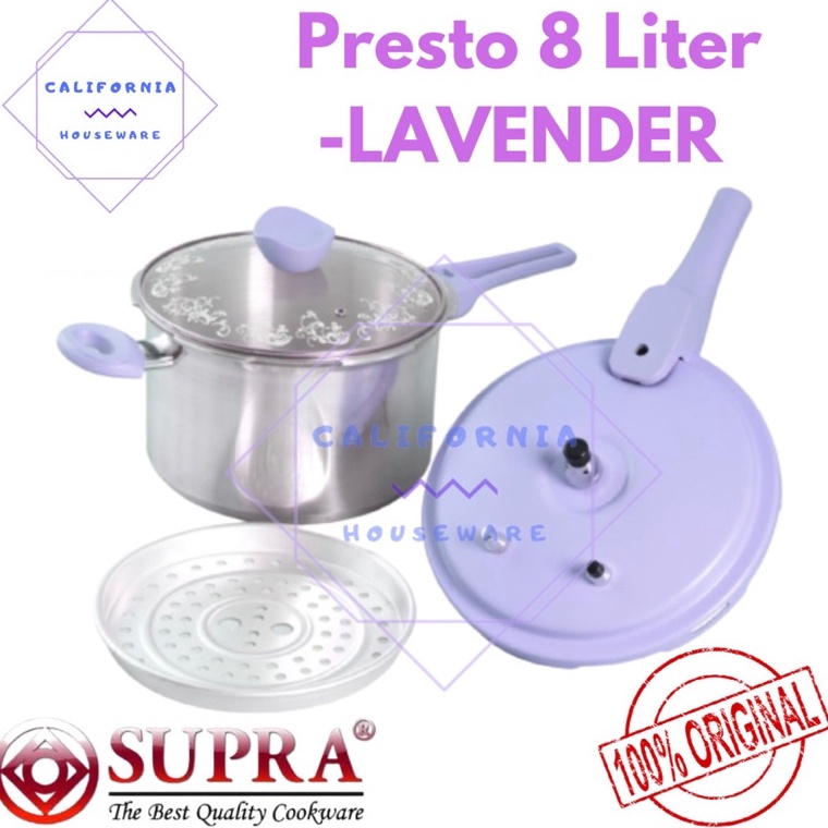 Ztn Presto 8 Liter SUPRA  Panci Presto 8 Liter SUPRA  Tutup Kaca m Produk Premium