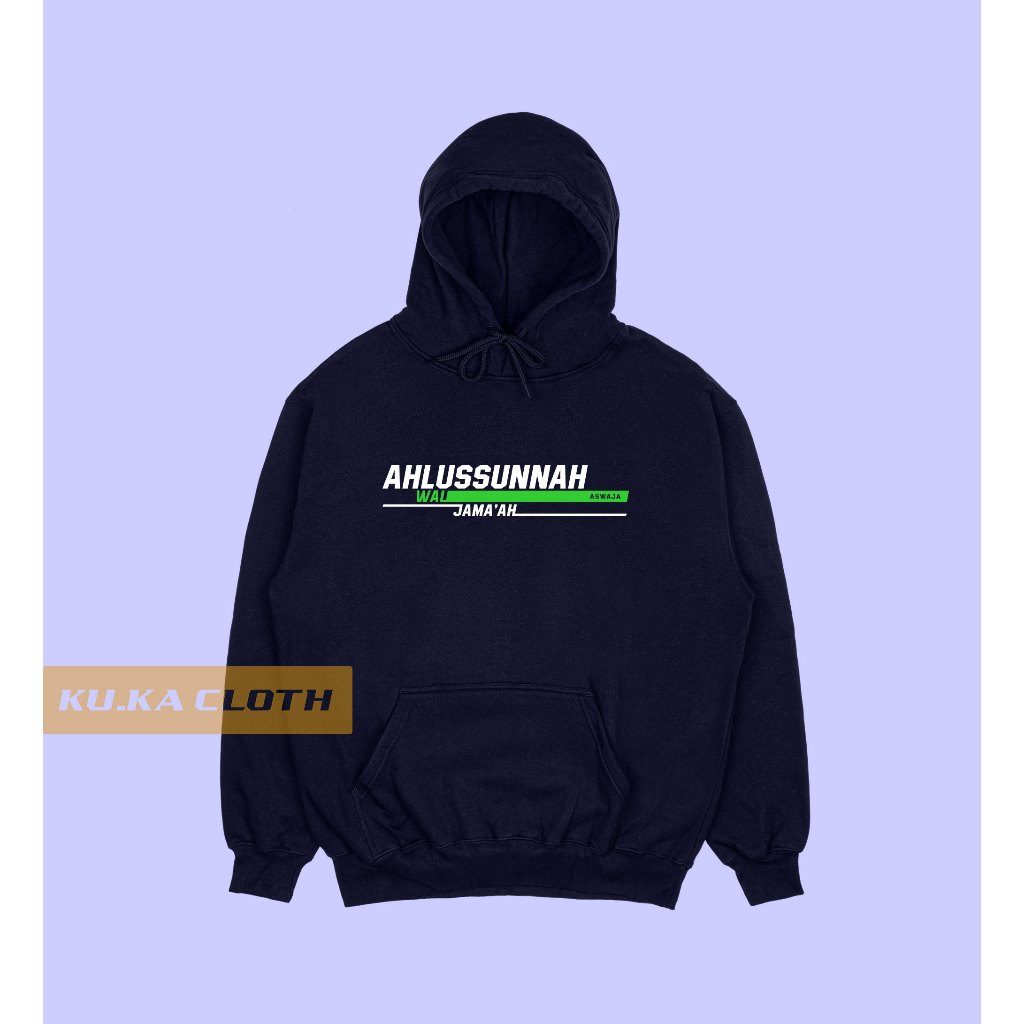 Jaket Hoodie Sweater Pria Distro Cowok Dakwah Muslim Islami Desain AHLUSSUNNAH WAL JAMA'AH