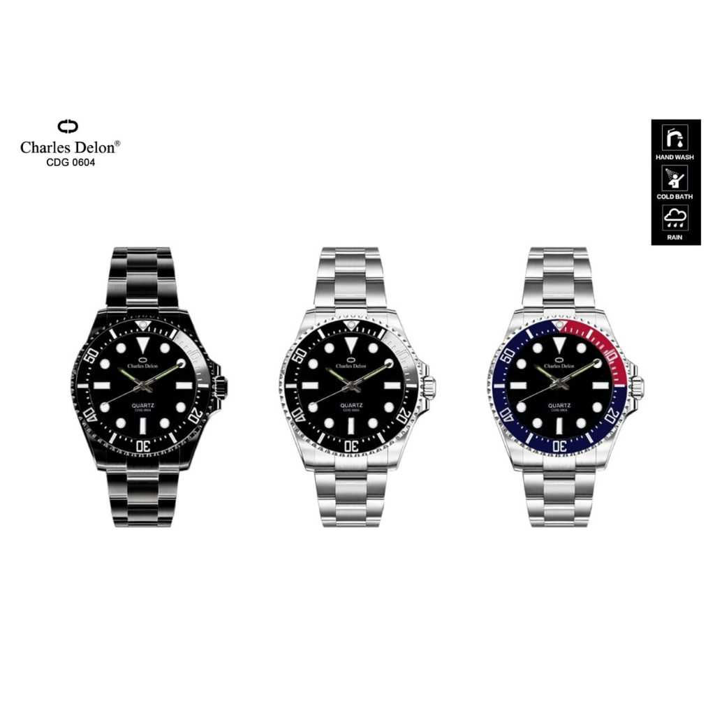 Jam Tangan Wanita Watch Rantai Anti Air Box Original Charles Delon CDG 0604 G
