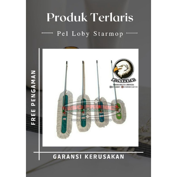Alat Pel Lantai Kain Katun/Sapu Debu/Pel Loby/Pel Lobby Duster StarMop/Pel Perawatan Rumah/Duster Wh