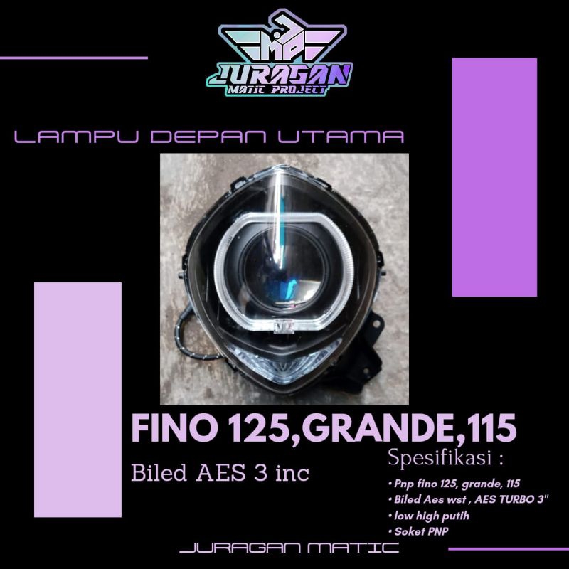 reflektor lampu depan fino 125 fino fi fino grande custom biled 2,5 inc PNP