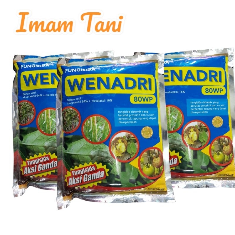 Wenadri 80Wp - Fungisida- Bahan Aktif Klorotalonil 64% + Metalaksil 16%- Fungsi Ganda
