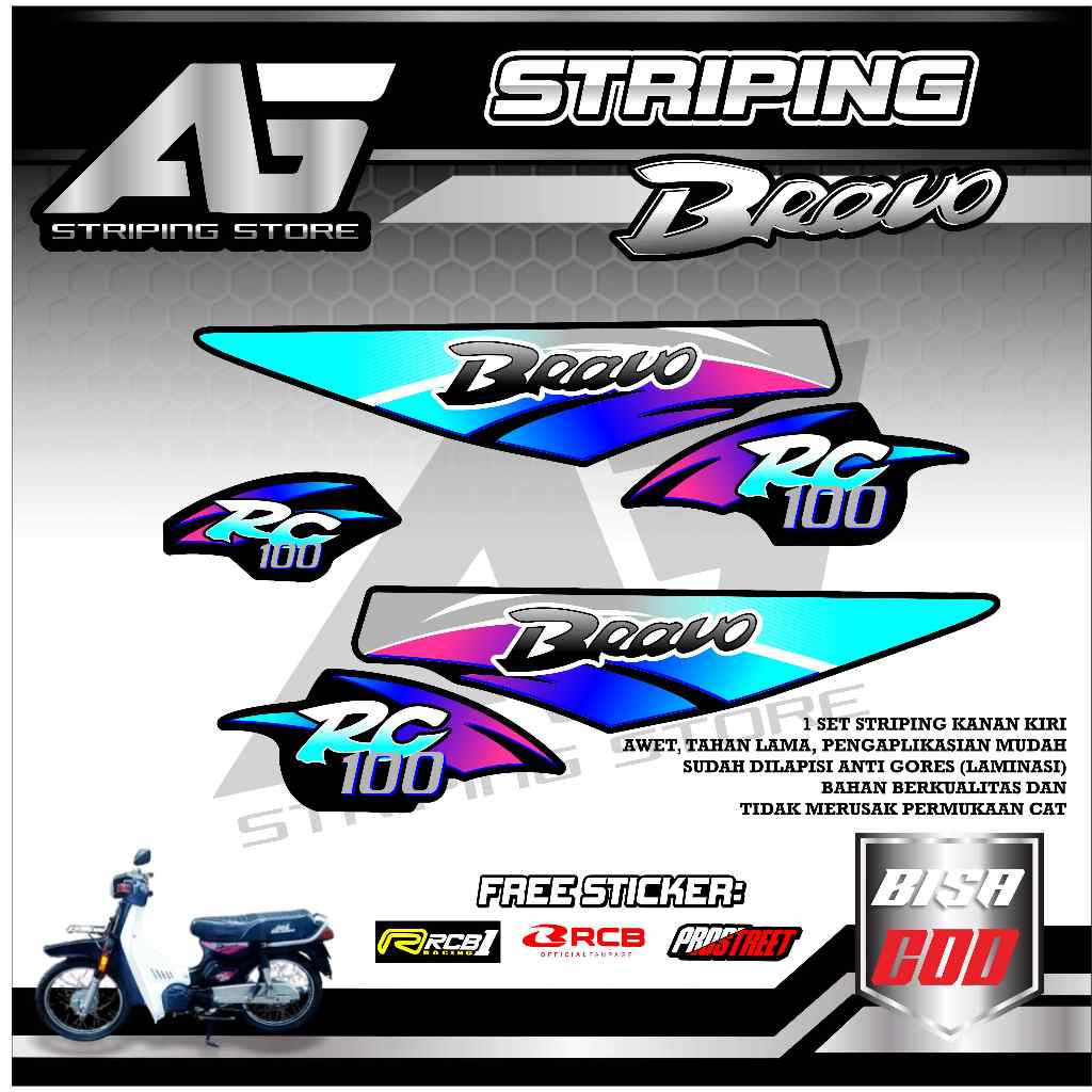 striping variasi montor suzuki bravo\stiker list montor suzuki bravo 01