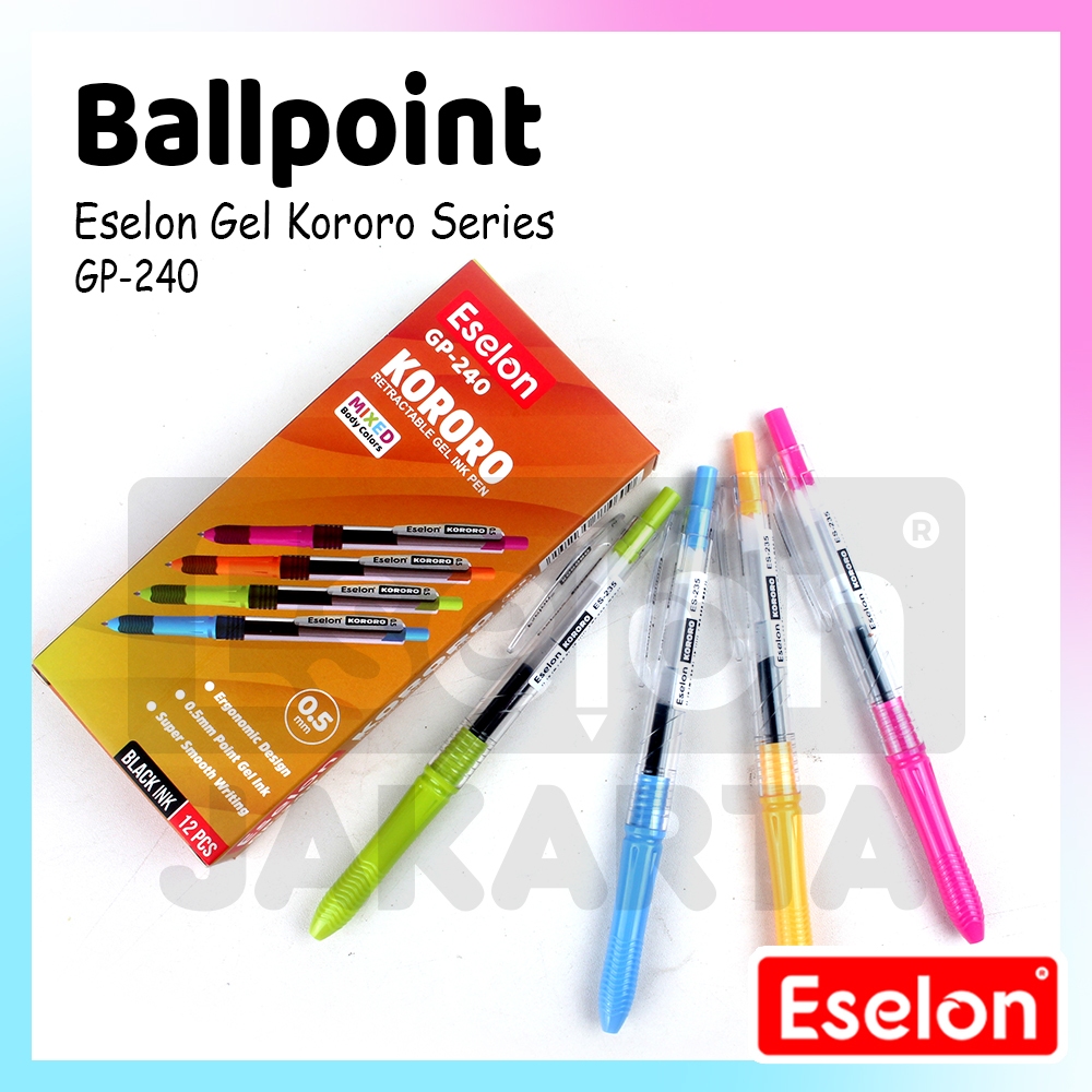 

[ES.JKT]1pak Pulpen Gel CETEK ESELON 0.5MM/12Pcs Pulpen GP-240 KORORO