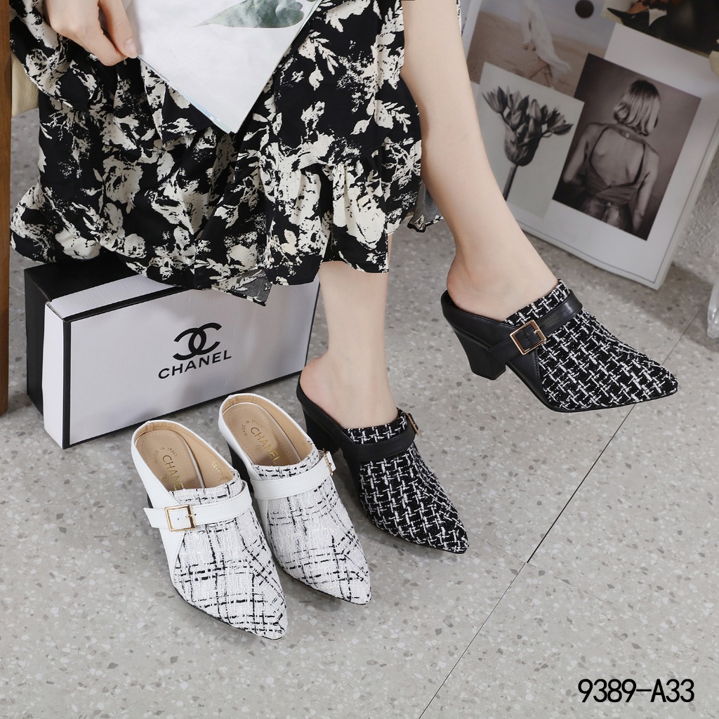 Sepatu Chanel Tweed 9389-A33 RTY11 Sepatu impor batam reseller murah wedges sport cantik sneakers sh