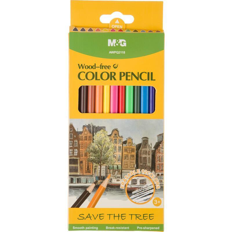 

Pensil Warna M&G Color Pencil Wood Free Set 12 24 Colors AWPQ2118 AWPQ2119 M&G Stationery Original
