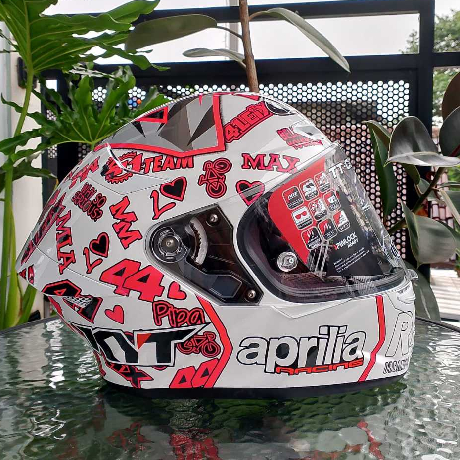 HELM KYT TT Course Aleix Espargaro 2020 WHITE Repaint HELM FULL FACE