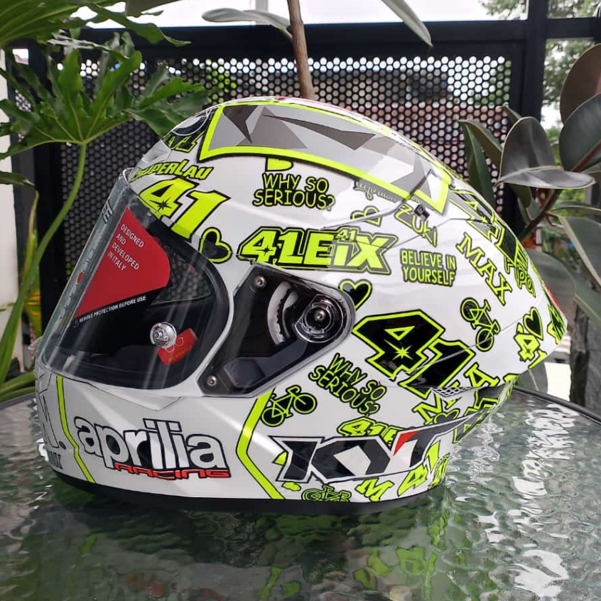 HELM KYT TT Course Aleix Espargaro 2020 WHITE Repaint kyt full face