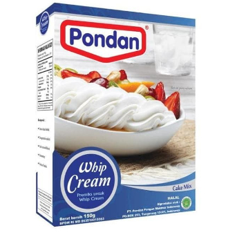 

Pondan Whip Cream Pouch 150gr/ Whip Cream bubuk/ Whip cream pondan/ Whipping cream