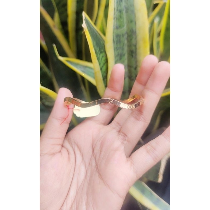 Gelang Cr Gelombang Emas G375