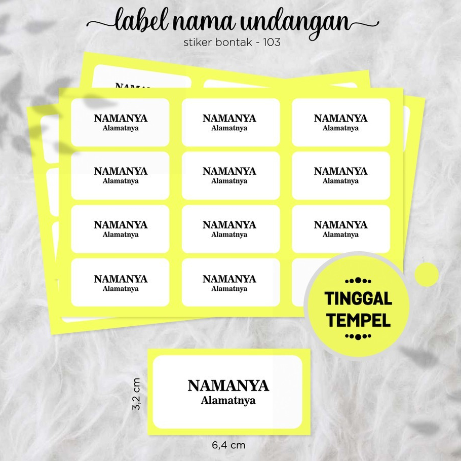 

JASA CETAK NAMA UNDANGAN / NAMA UNDANGAN / CETAK NAMA UNDANGAN / STIKER NAMA UNDANGAN