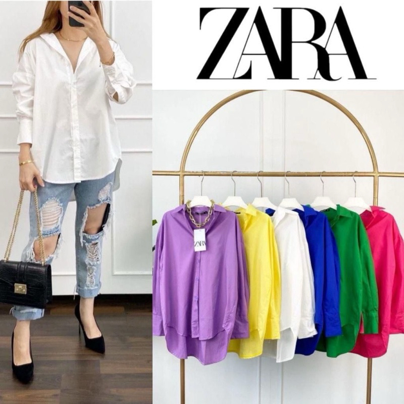 KEMEJA ZARA BASIC • ZARA BRANDED • BAJU LEBARAN BRANDED • KEMEJA WANITA