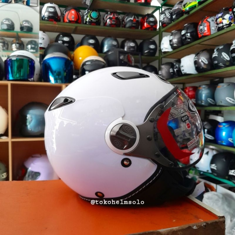 Helm KYT Elsico White Putih Polos