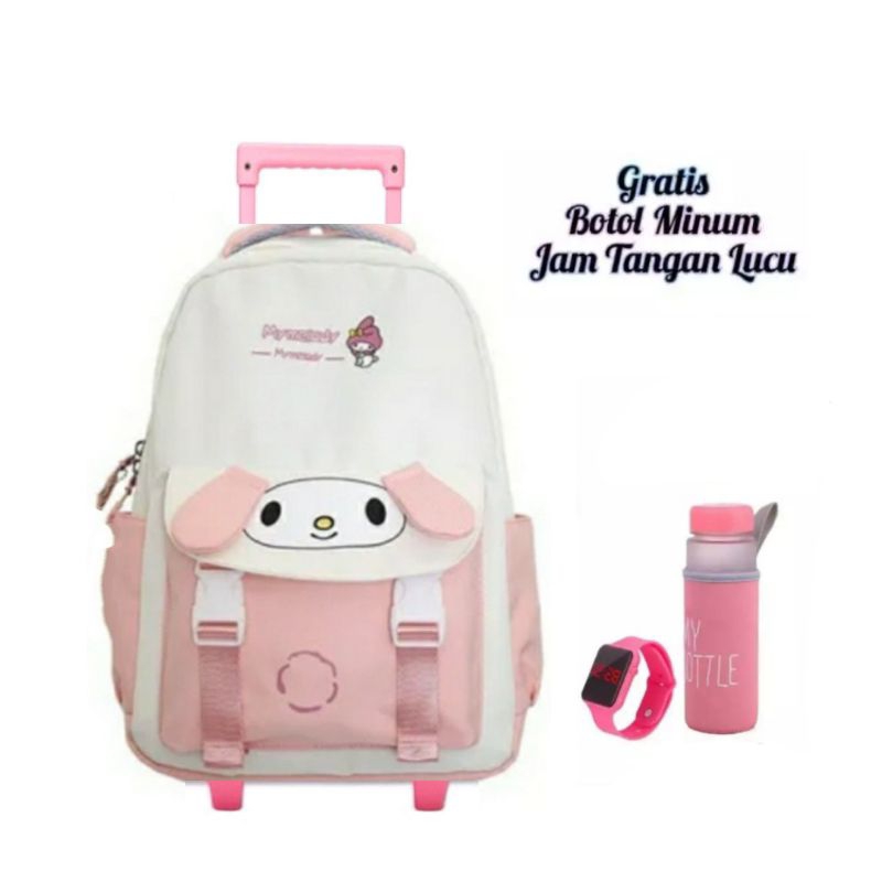 Tas troli anak TK SD perempuan lucu terbaru tas koper  sekolah tas dorong anak