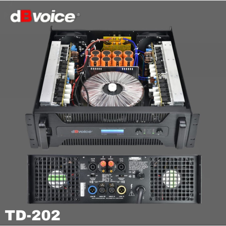 POWER AMPLIFIER PROFESIAONAL DB VOICE TD 202 / TD202 CLASS TD 2CH ORIGINAL DBVOICE