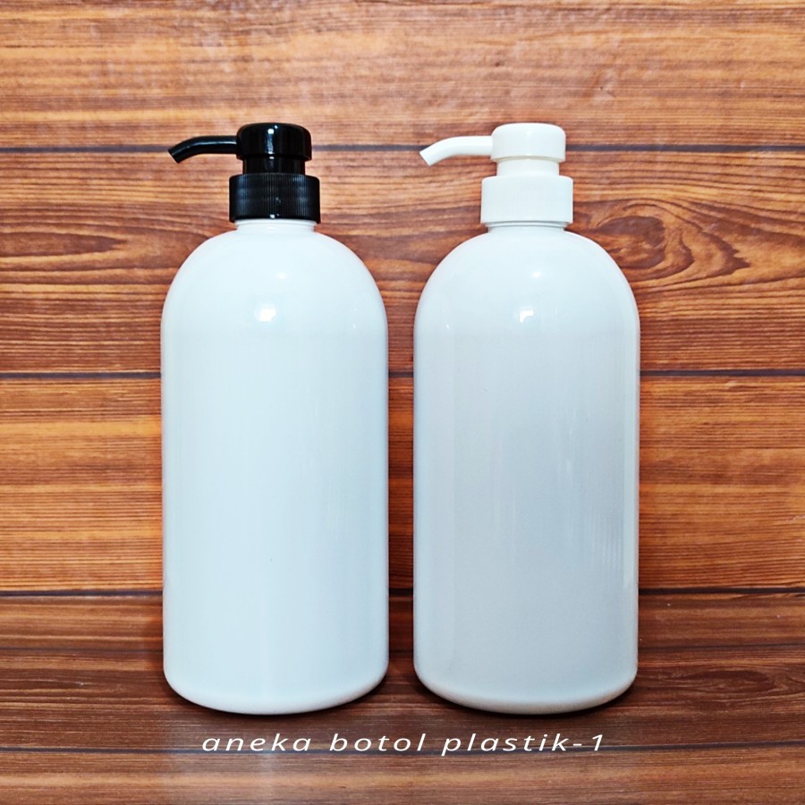 Botol Pump 1000ml Pet Putih / Botol Pump 1 Liter Pump Lotion / Botol Kemasan Sabun Cair 1000 Ml