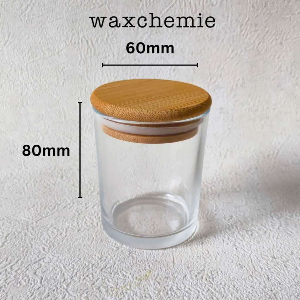 Mini Wood Jar Candle Lilin Kayu Gelas Container Aromaterapi