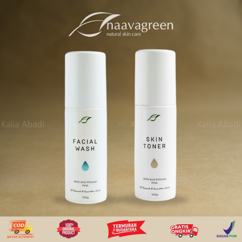 PAKET PEMBERSIH NAAVAGREEN - NAAVAGREEN FACIAL WASH - NAAVAGREEN SKIN TONER