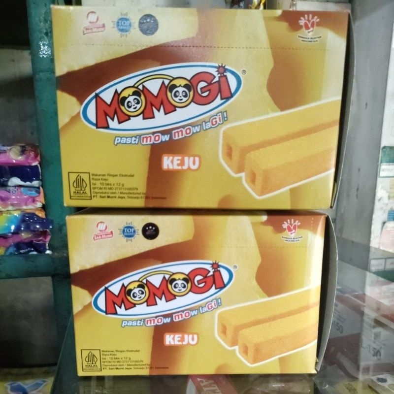 

momogi 1 box isi 10 @12gr (rasa : coklat / keju / jagung bakar) ED 2 Jan 26