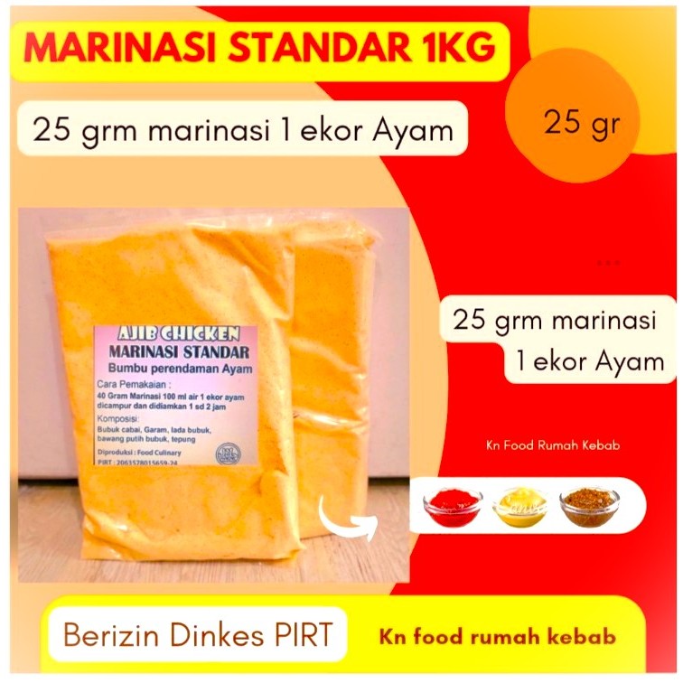 

BUMBU PERENDAM / MARIANSI AYAM FRIED CHICKEN STANDAR/KEMASAN 1 KILO.