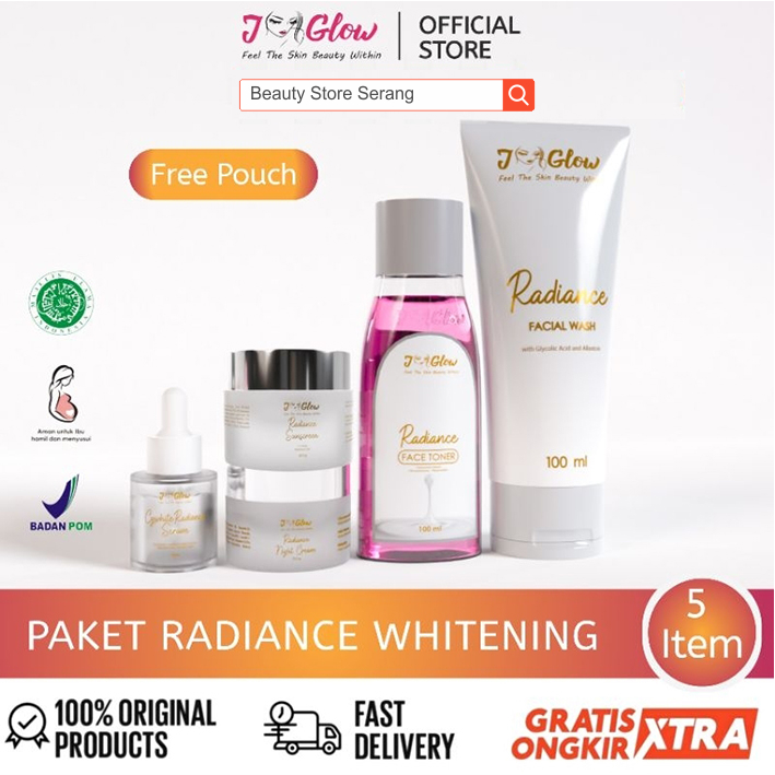 JGLOW Skincare Super Whitening Radiance / Paket Perawatan Wajah Kusam Skincare Glowing BPOM