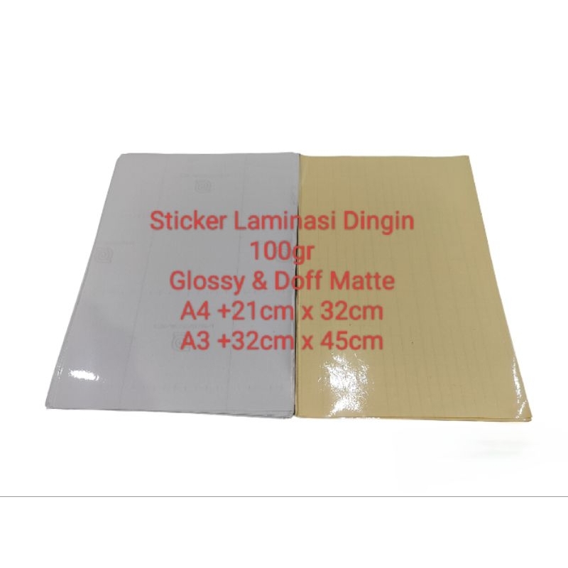 

Sticker Laminasi Dingin Glossy A4 21x32cm 5 Lembar