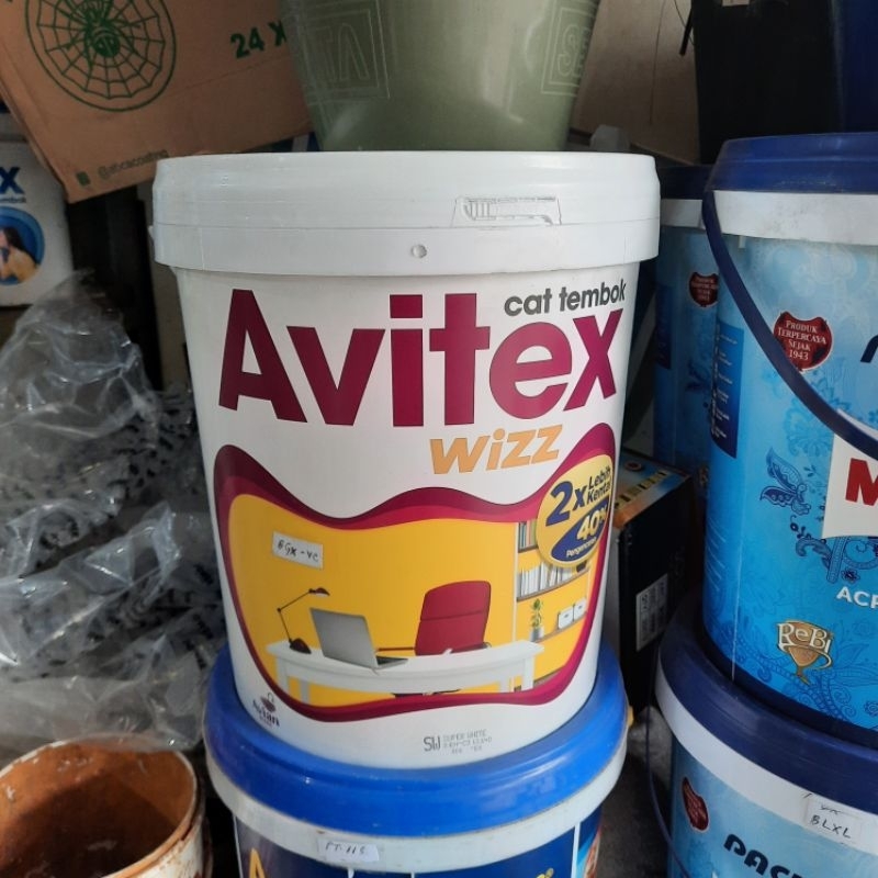 KHUSUS INSTANT - Cat Tembok Putih 25kg Avitex Wizz / Cat Avitex Wizz 1 Pail isi 25kg warna Putih Avi