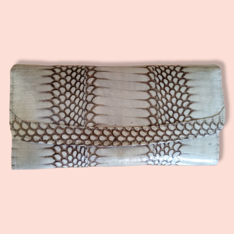 Dompet wanita fashionable kulit ular asli warna natural