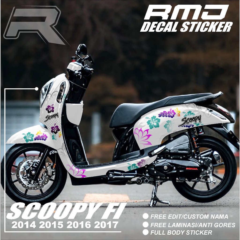 Stiker Decal Motor Scoopy 2013 2014 2015 2016 Full Body - Sticker Scoopy Full Blok Variasi Skotlet D