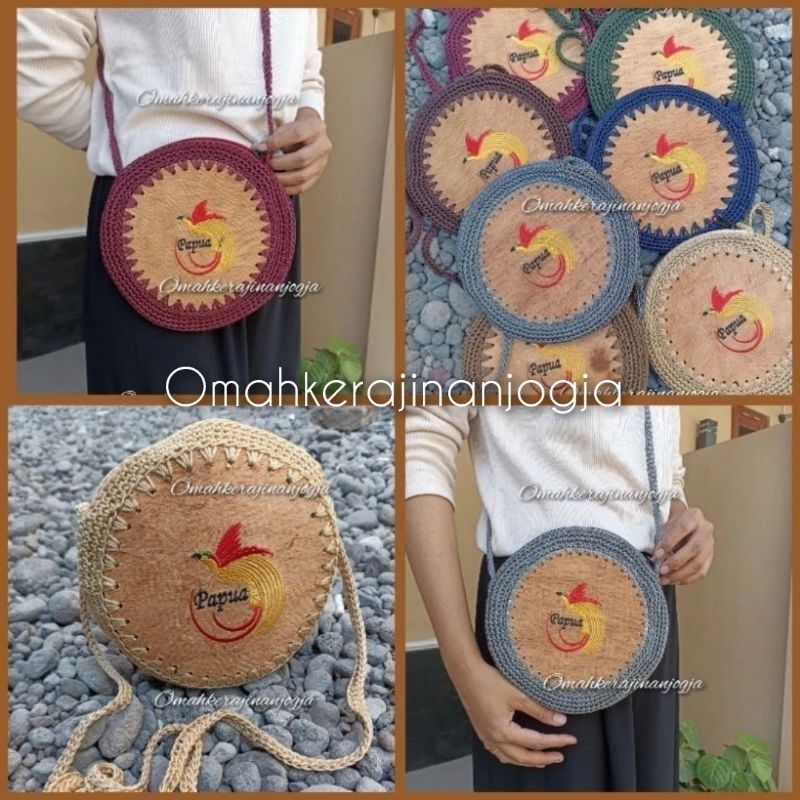 tas kulit kayu khas Papua,  tas , tas kulit , suvenir , tas papua