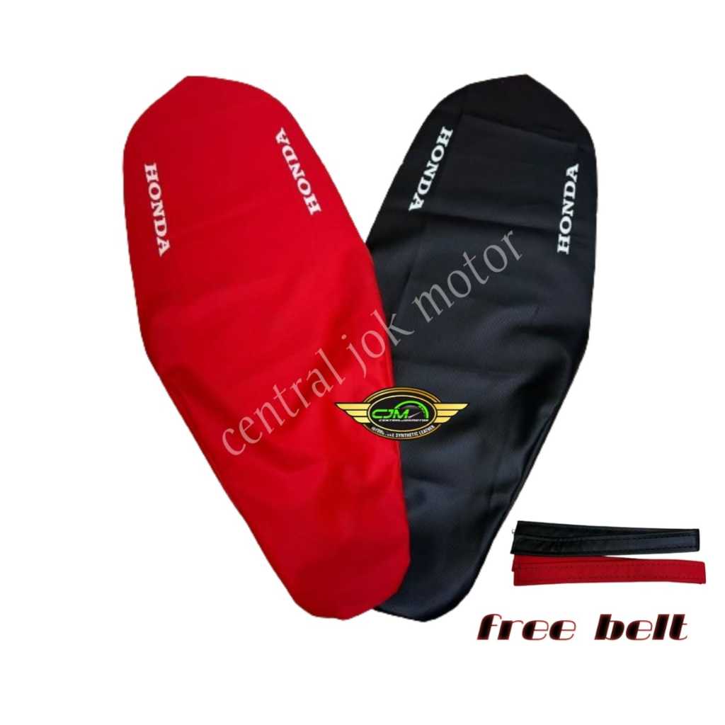 Kulit Jok Motor Honda CRF Anti Slip – Cover Jok CRF 150L/250L Premium + Free Belt | Tahan Air & Awet