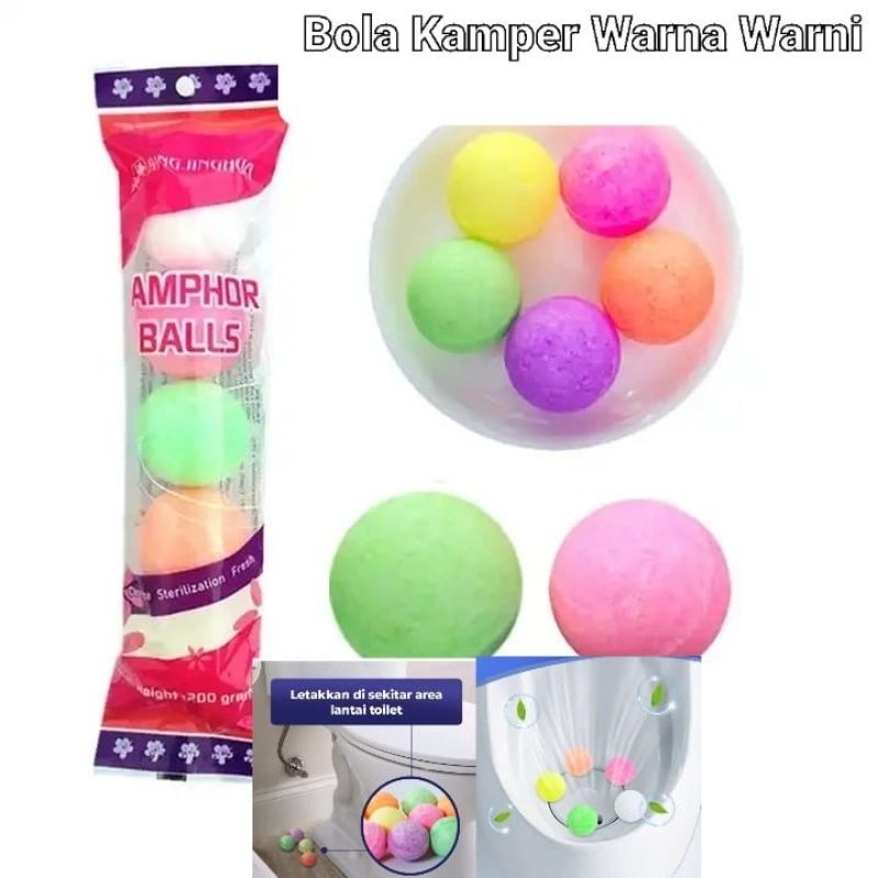 Kamper Kamar mandi Kamper bola Warna Warni Kapur Barus Kamper Pengharum Ruangan Kamper Lemari Baju