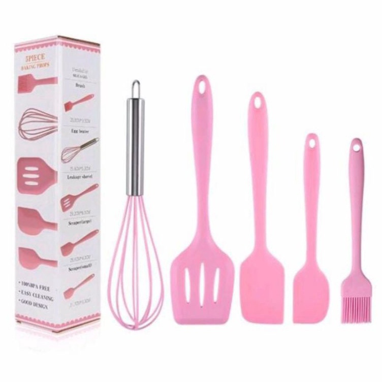 Promo Spesial  SPATULA SET 5 IN 1 SOTIL SILIKON ALAT MASAK DAPUR