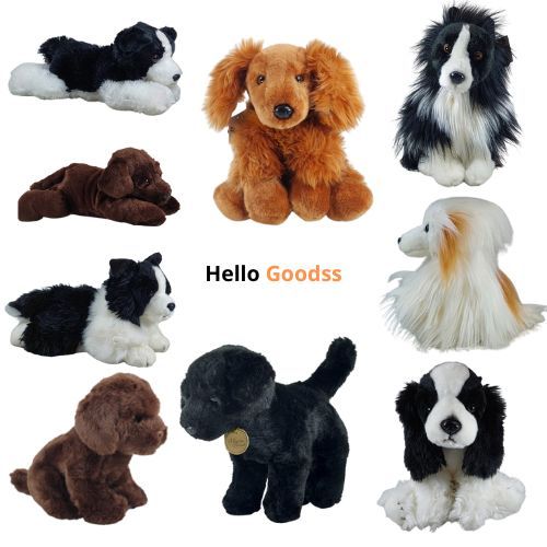 Boneka Binatang Anjing Golden Puddle Border Colie Spaniel Cute Soft - Ukuran M ( Cocok untuk hadiah 