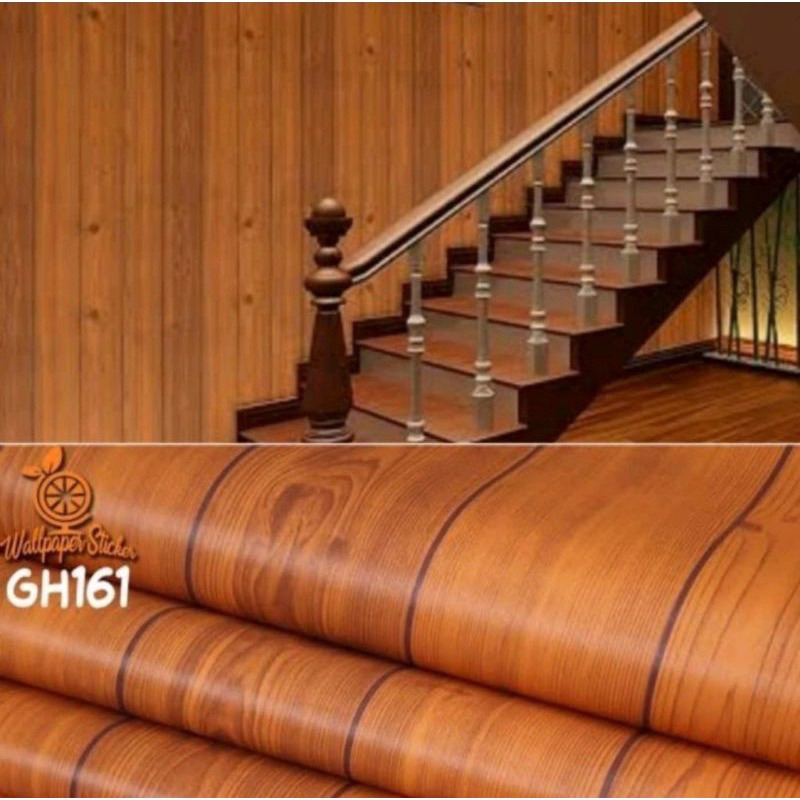 wallpaper sticker motif kayu