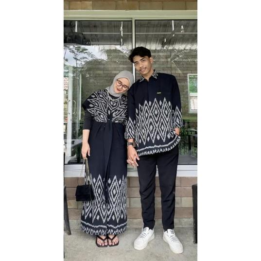 SET COUPLE BAJU TENUN RAISA RAVEN BLACK
