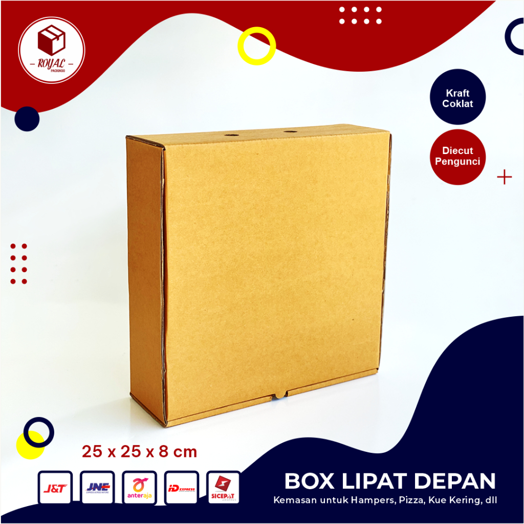 

Box DC LD ( 25 x 25 x 8 cm ) Kardus/Pizza/Hampers/Polos/packing/KardusPizza/BoxPizza - Bisa Custom Sablon Pr