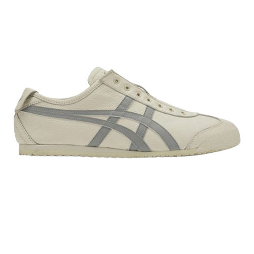 Onitsuka Tiger Mexico 66 Slip-On Leather Cream Grey 100% Original Resmi