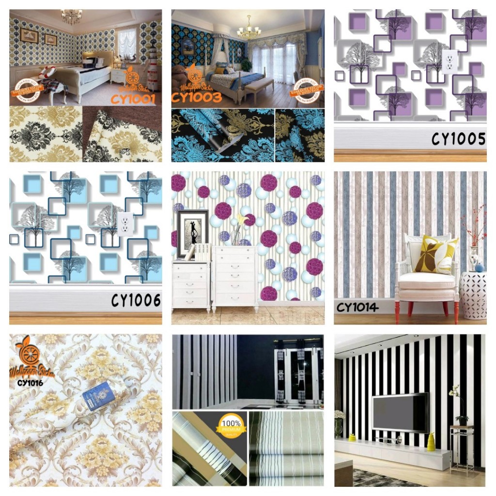 Wallpaper Sticker Dinding ORANGE CY 1001-1018