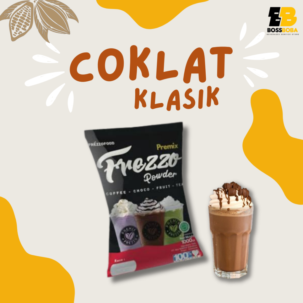 

Bubuk Minuman Rasa Coklat Klasik Premix Frezzo Powder Drink 1kg/Minuman Kekinian Murah/Bossboba