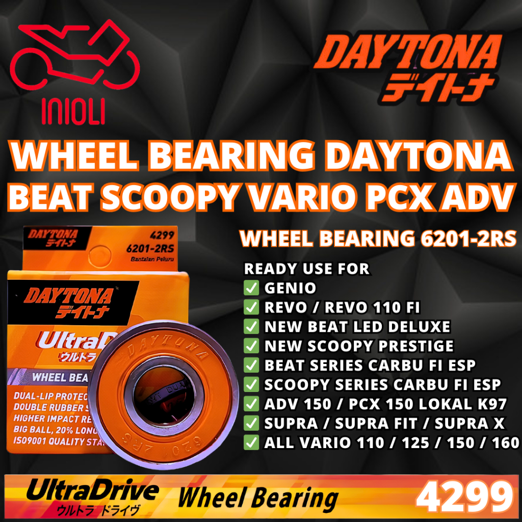 WHEEL BEARING DAYTONA BEAT SCOOPY PCX ADV GENIO VARIO BEAT DELUXE SPACY SUPRA X SATRIA FU 150 REVO C