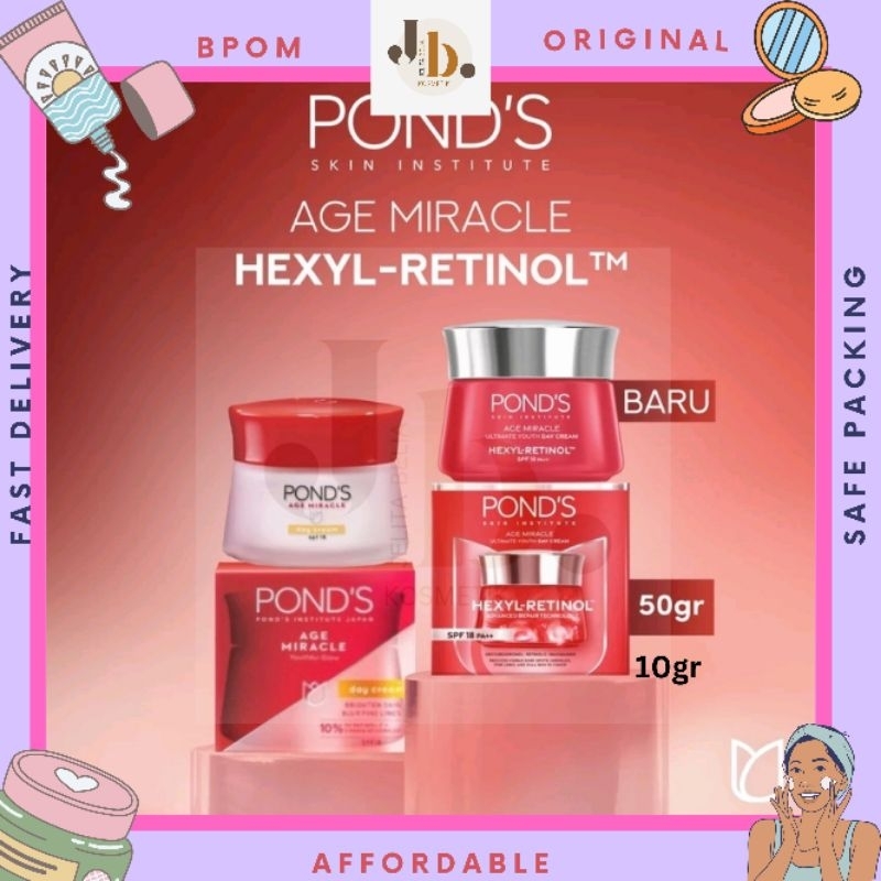 JB KOSMETIK|BANTING HARGA PONDS AGE MIRACLE DAY CREAM PALING BESAR 50GR , 9gr , 2 gr dan 20 gr