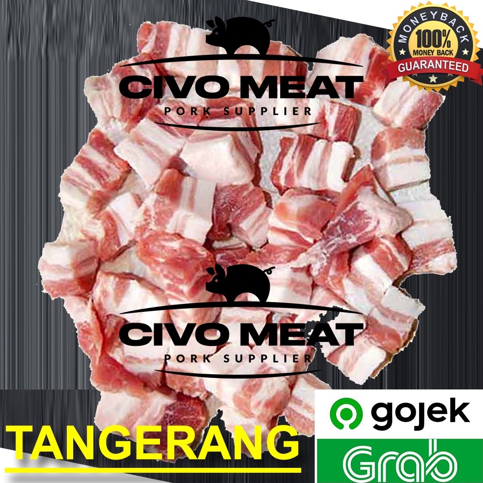 

Daging Babi Samcan Pork Belly Potong Dadu Babi Kecap 5gr buruan