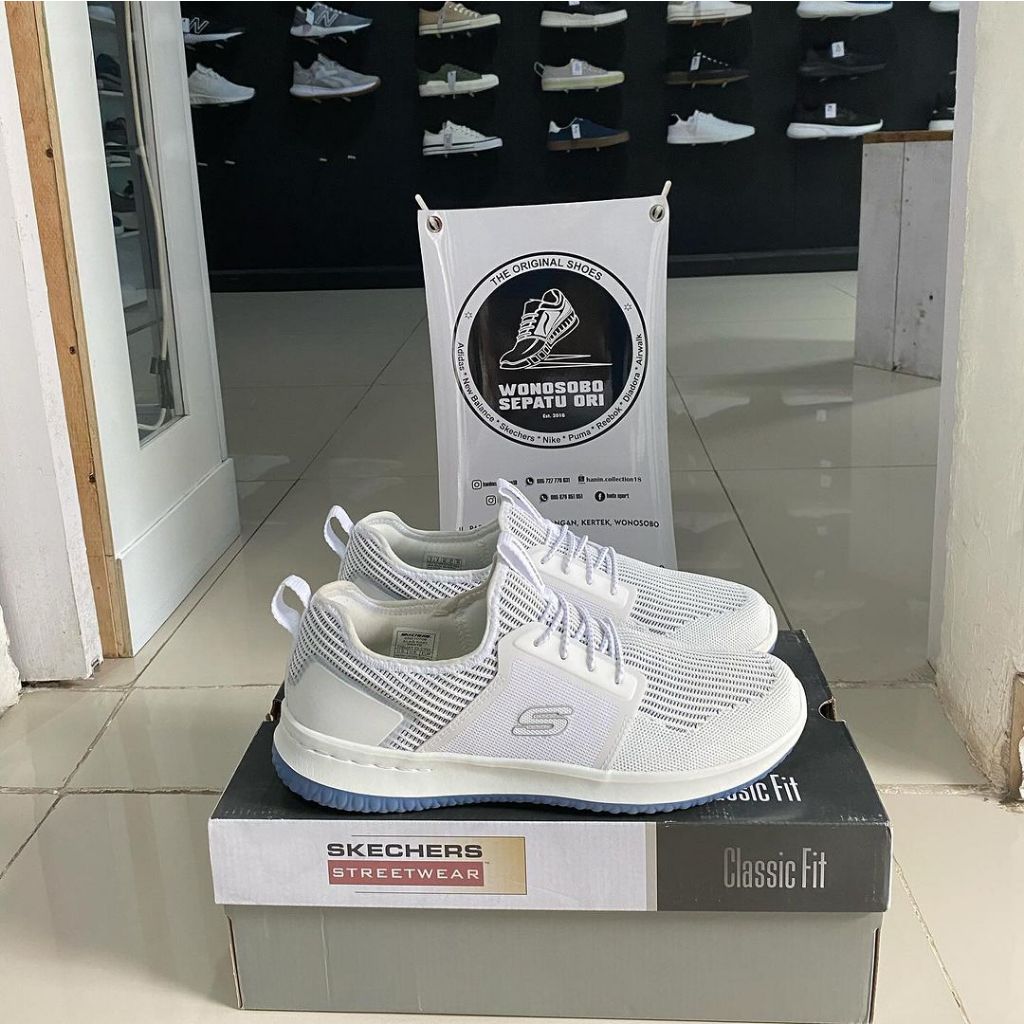 SkechersClassic Fit Delson Verden - Putih Tulang (Men) (Sol Empuk)(Slip On)  Kode Artikel: 210708/WH