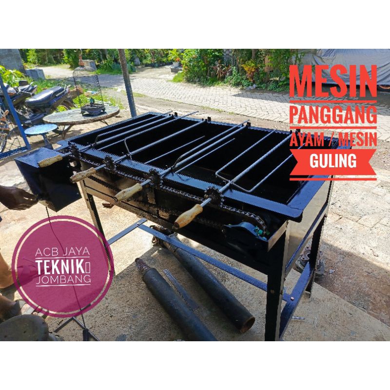 Mesin Guling Api Gas dan Arang / Mesin Panggang Ayam Serbaguna