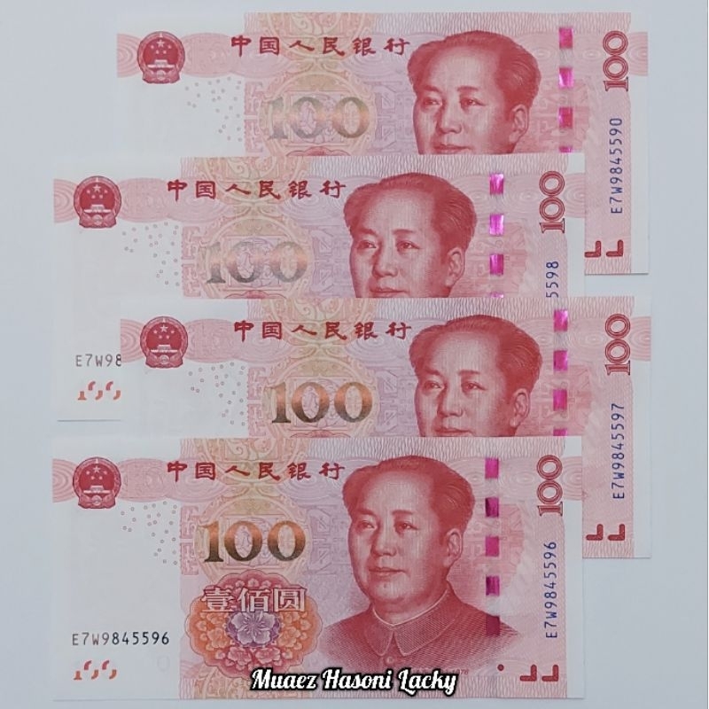 Koleksi Yuan China Pecahan 100 Yuan