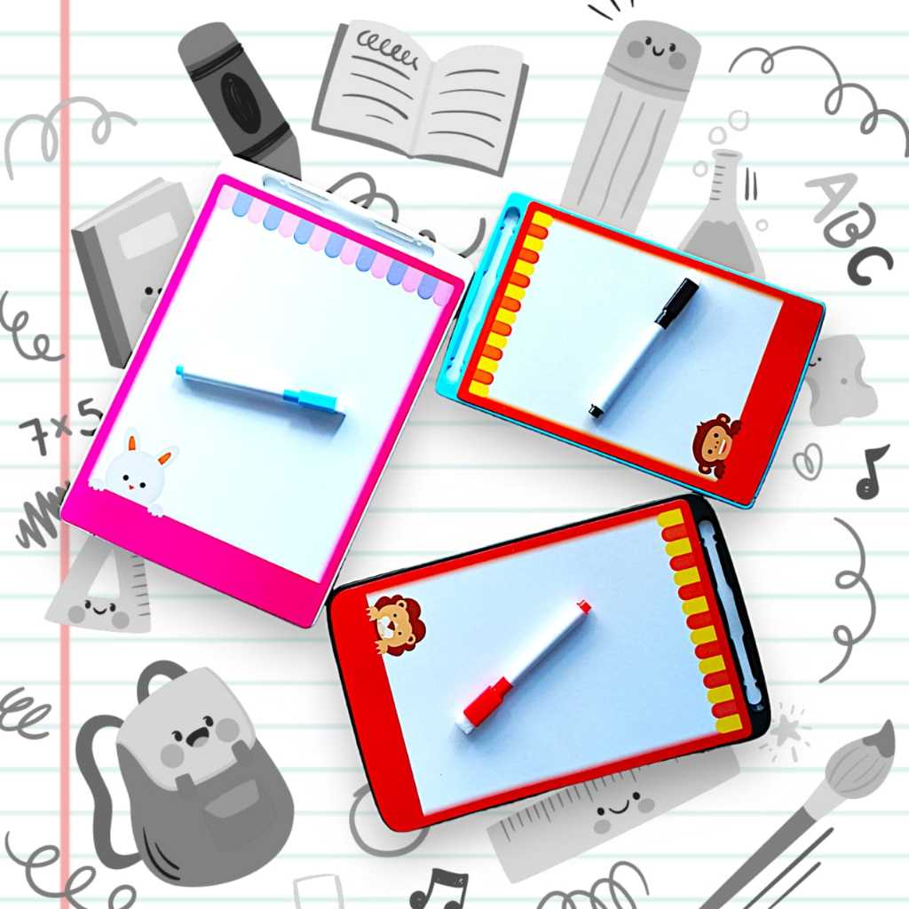 

Papan Tulis Bermain Anak Whiteboard Mini / Tablet Whiteboard Dengan Spidol Belajar Anak