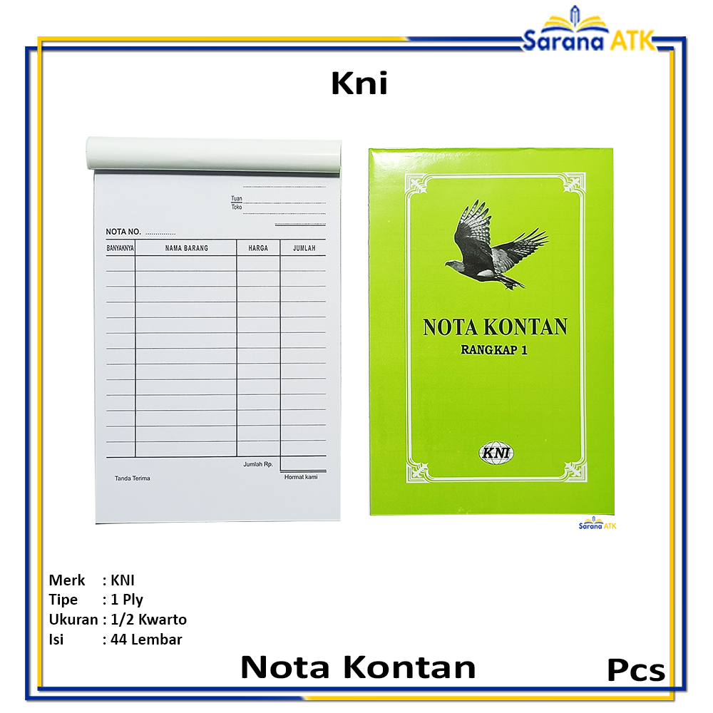 

Kni - Buku Nota Kontan Rangkap 1 Kecil - Pcs