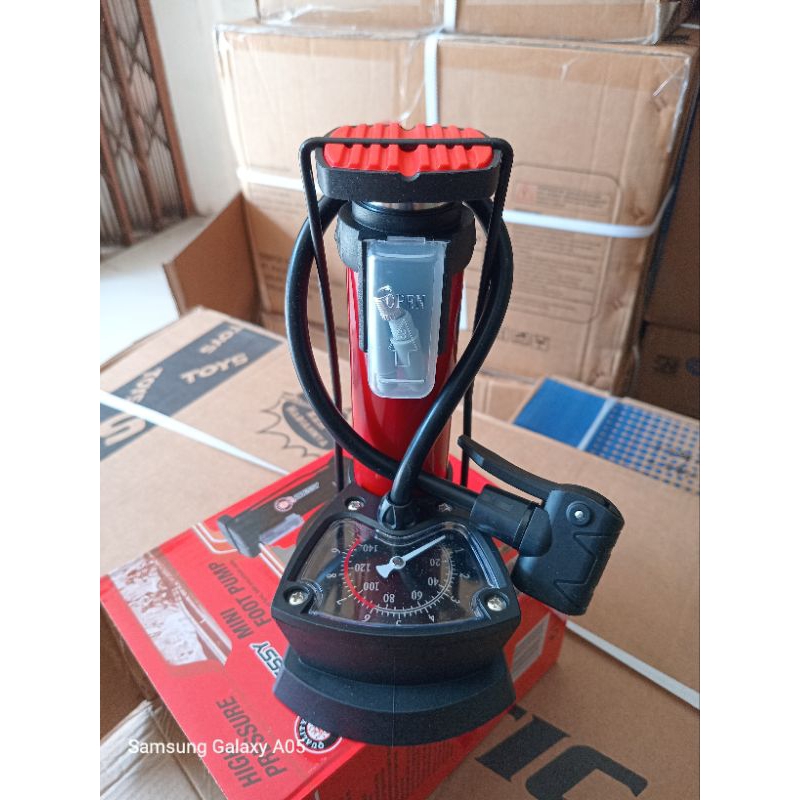 Pompa Mini Odessy Mini Foot Pump Ada Meteran Gas
