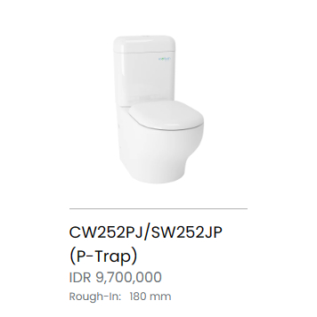 Closet Kloset duduk TOTO Close Coupled Toilet Kualitas1 Grade A CW252PJ